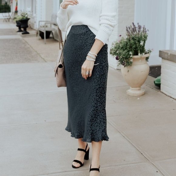 Black Midi Slip Skirts